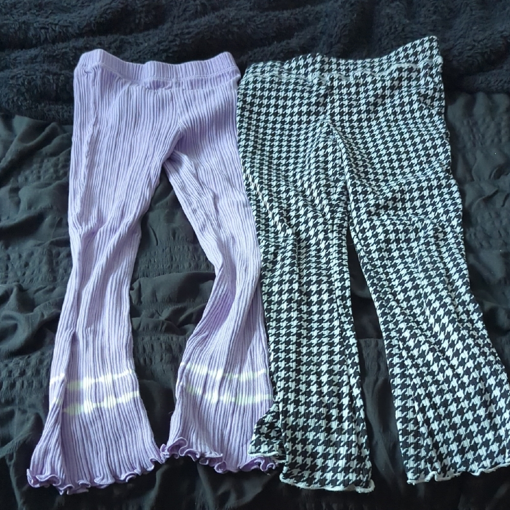 Old Navy Purple and Black Houndstooth Kids Leggings